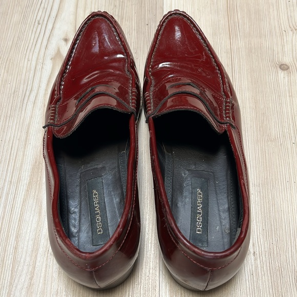 Dsquared Maroon Patent Leather Loafers - Picture 12 of 12